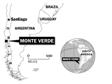 Localisation du site archéologique de Monte Verde (Chili)